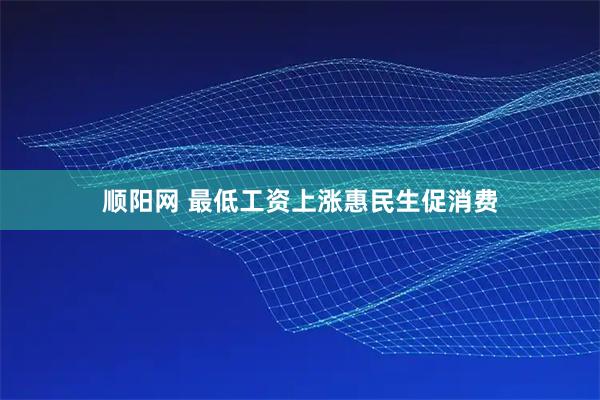 顺阳网 最低工资上涨惠民生促消费